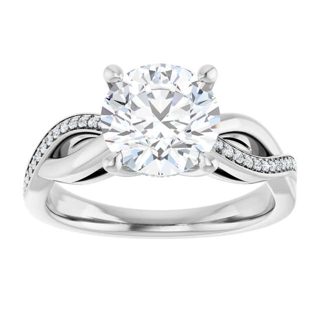 18K White Engagement Ring Mounting