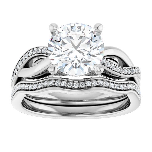 18K White Engagement Ring Mounting
