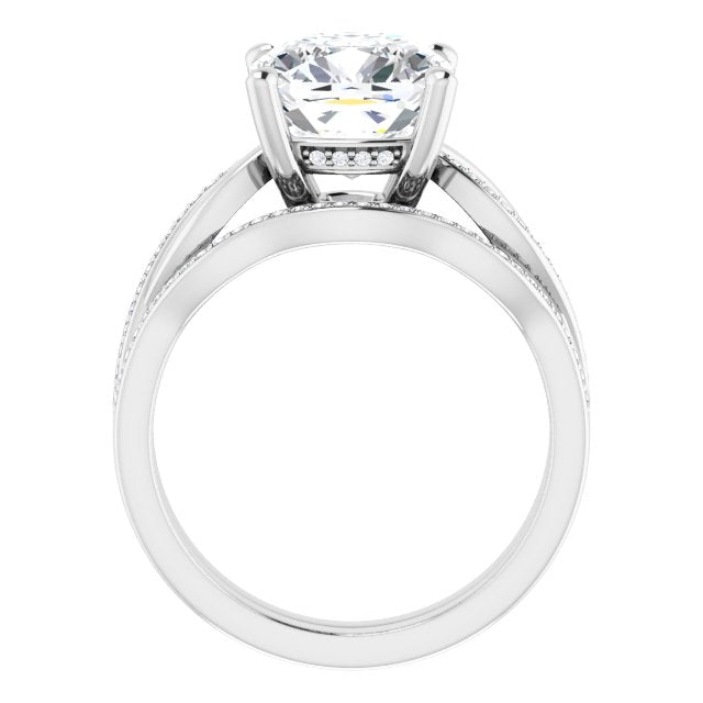 18K White Engagement Ring Mounting