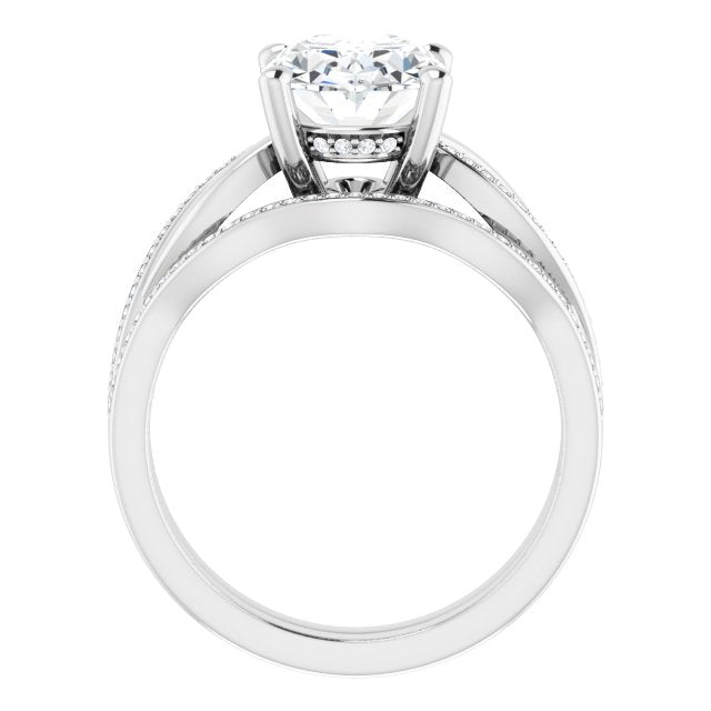 18K White Engagement Ring Mounting