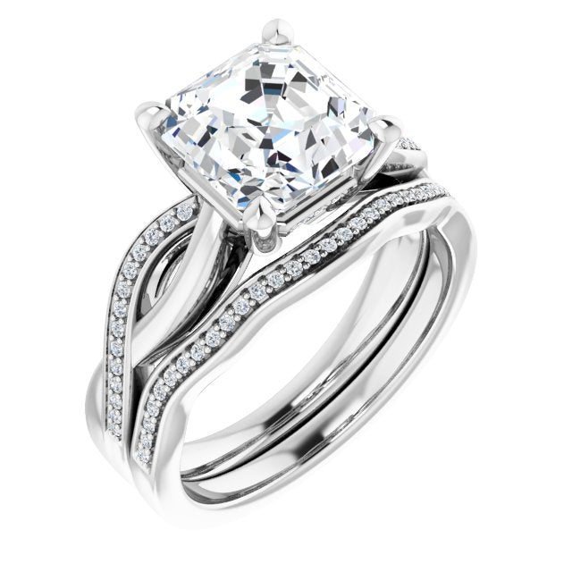 18K White Engagement Ring Mounting