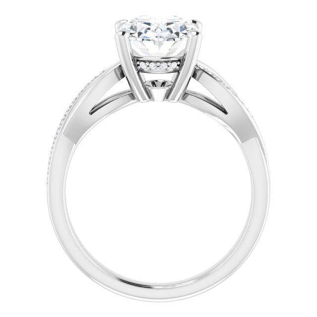 18K White Engagement Ring Mounting