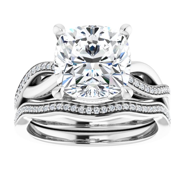 18K White Engagement Ring Mounting