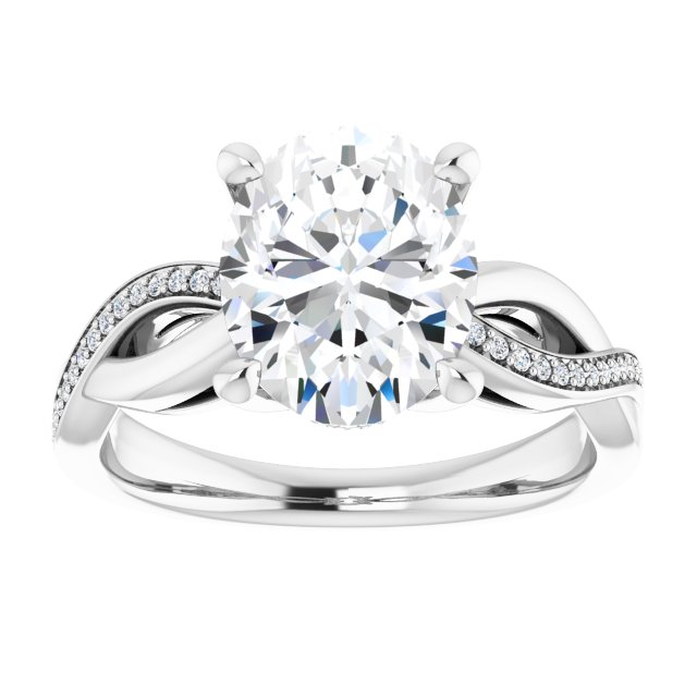 18K White Engagement Ring Mounting