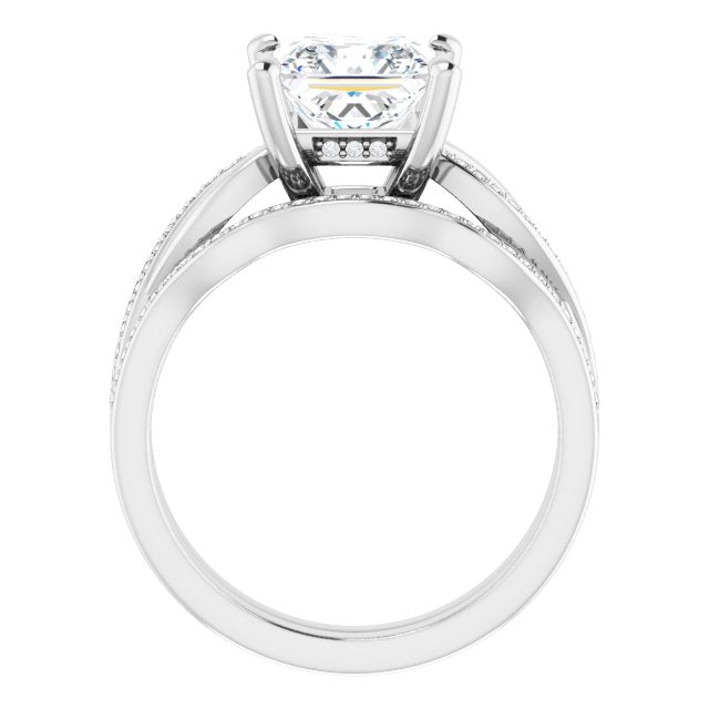 18K White Engagement Ring Mounting
