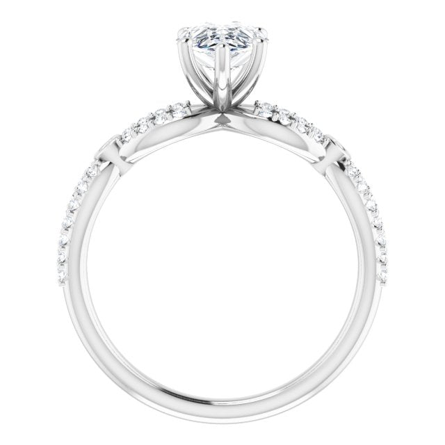 18K White Engagement Ring Mounting