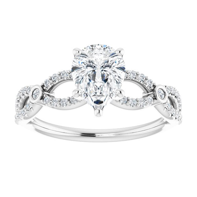 18K White Engagement Ring Mounting