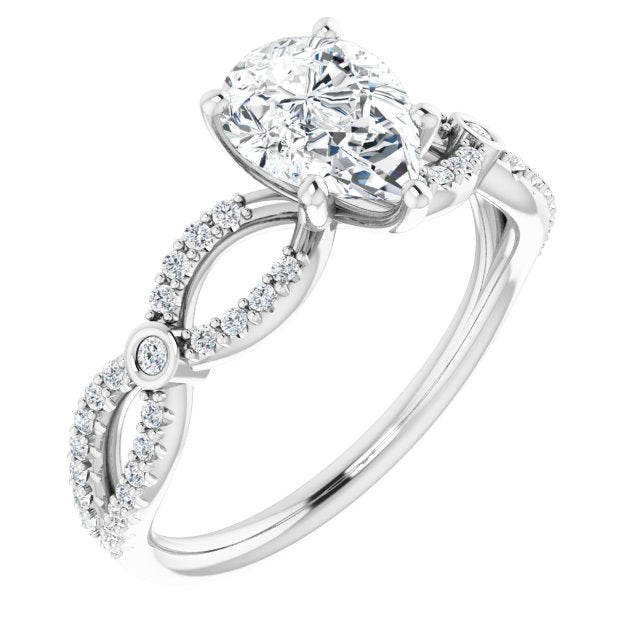 18K White Engagement Ring Mounting