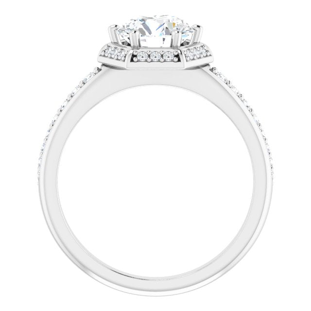 18K White Engagement Ring Mounting