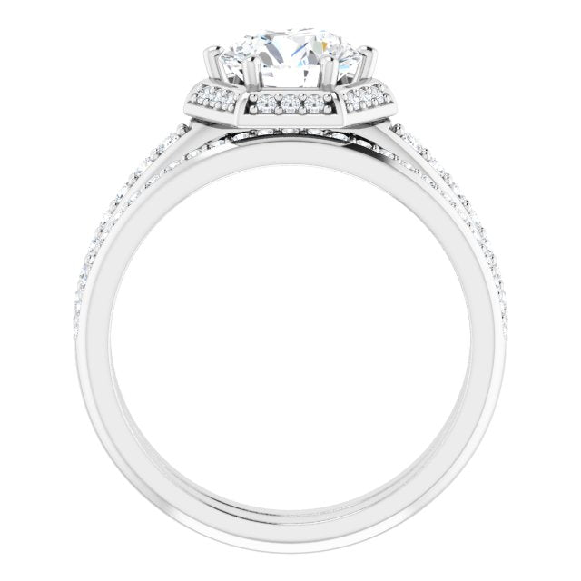 18K White Engagement Ring Mounting