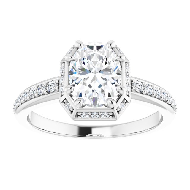 18K White Engagement Ring Mounting