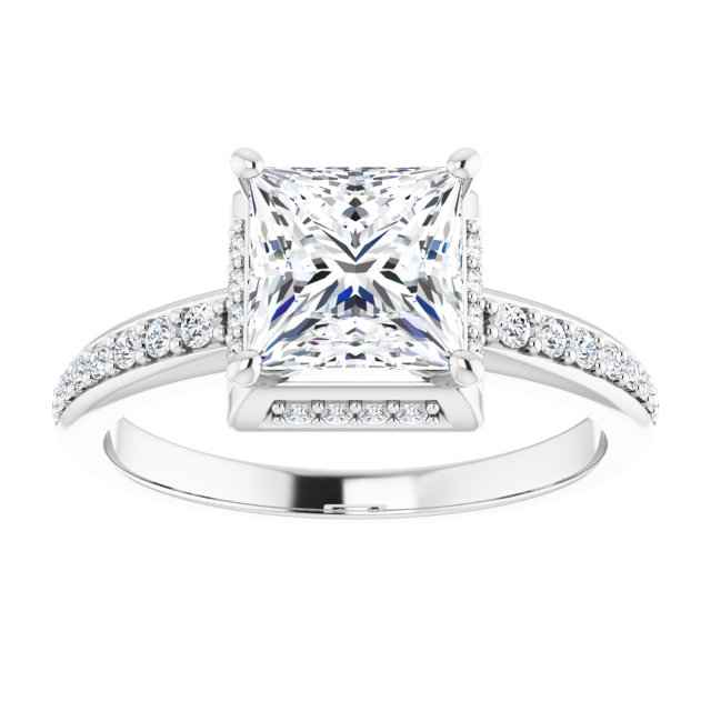 18K White Engagement Ring Mounting