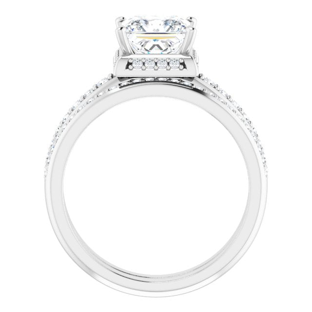 18K White Engagement Ring Mounting