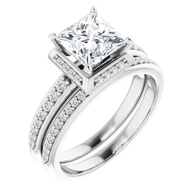 18K White Engagement Ring Mounting