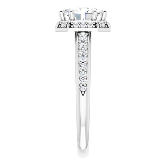 18K White Engagement Ring Mounting