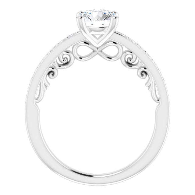 18K White Engagement Ring Mounting