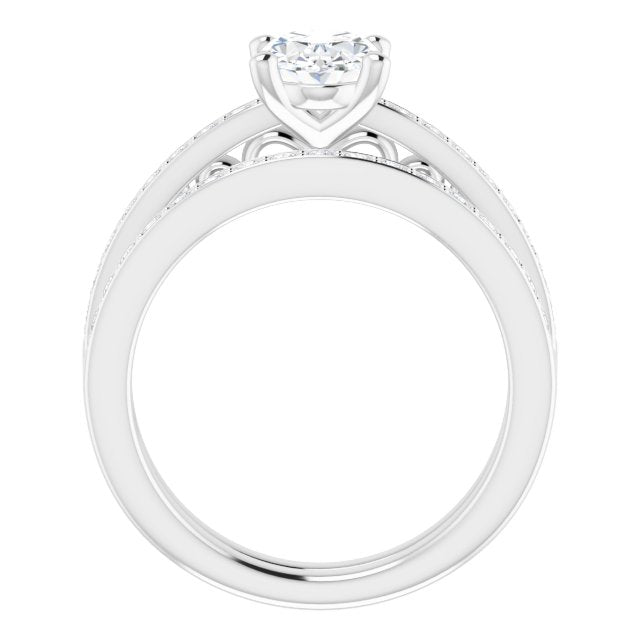 18K White Engagement Ring Mounting