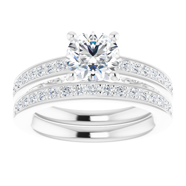 18K White Engagement Ring Mounting