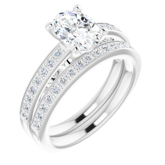 18K White Engagement Ring Mounting