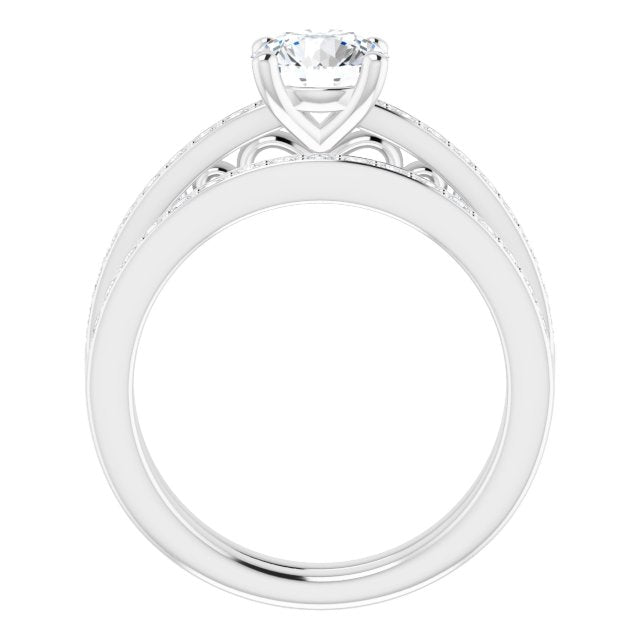 18K White Engagement Ring Mounting