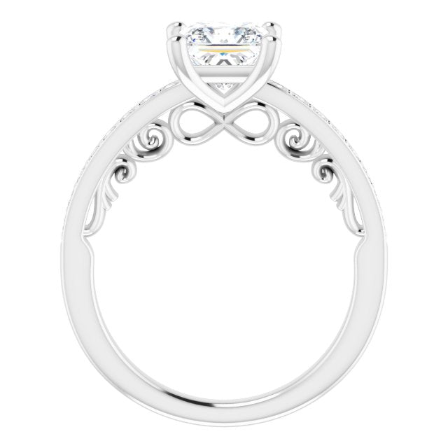 18K White Engagement Ring Mounting