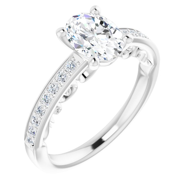 18K White Engagement Ring Mounting