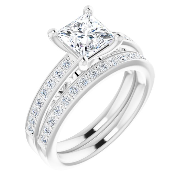 18K White Engagement Ring Mounting