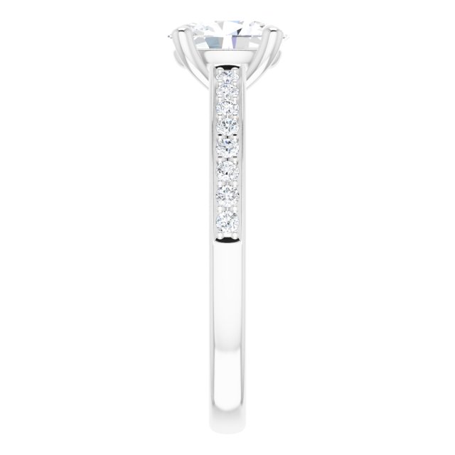 18K White Engagement Ring Mounting