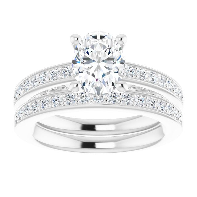 18K White Engagement Ring Mounting