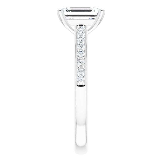 18K White Engagement Ring Mounting