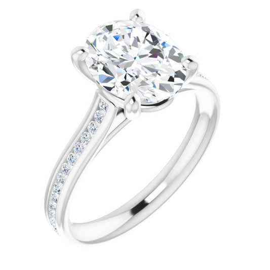 18K White Engagement Ring Mounting
