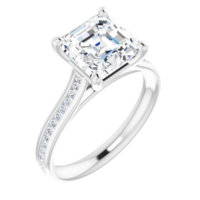 18K White Engagement Ring Mounting