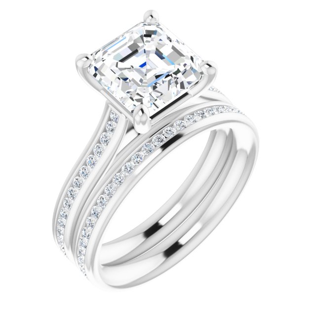 18K White Engagement Ring Mounting