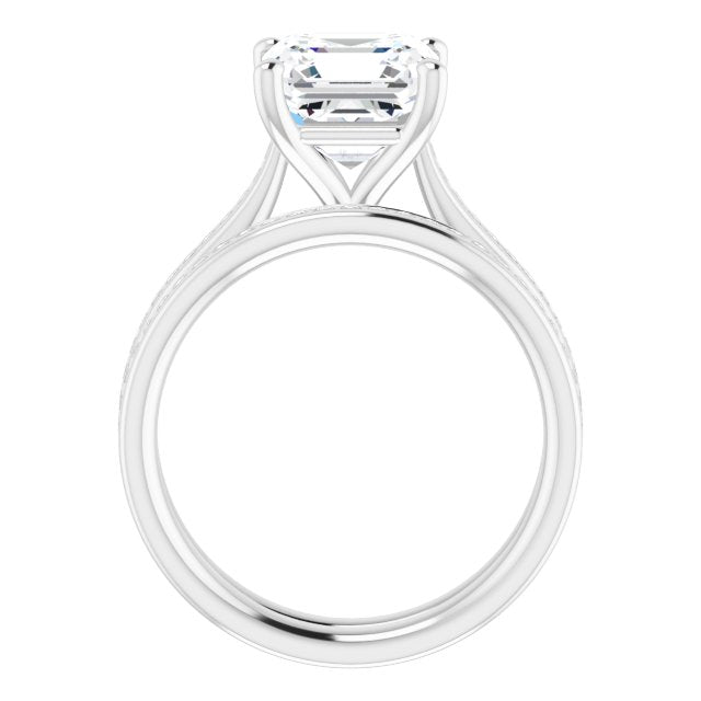 18K White Engagement Ring Mounting