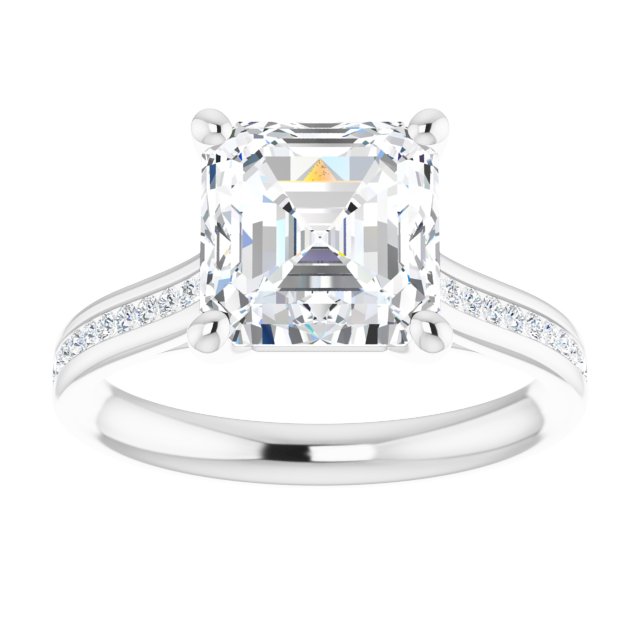 18K White Engagement Ring Mounting