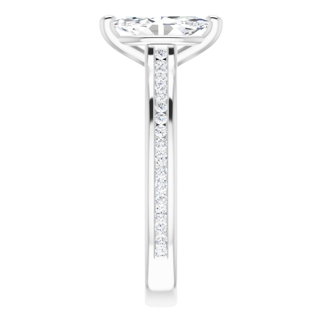 18K White Engagement Ring Mounting