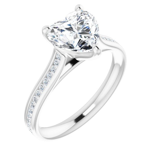 18K White Engagement Ring Mounting