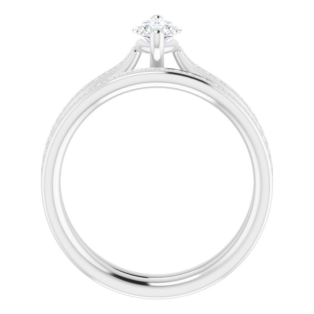 18K White Engagement Ring Mounting