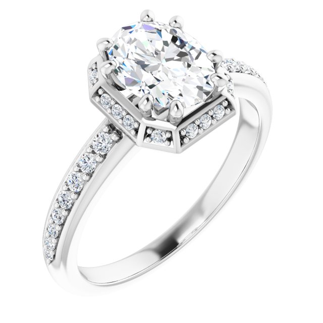 18K White Engagement Ring Mounting