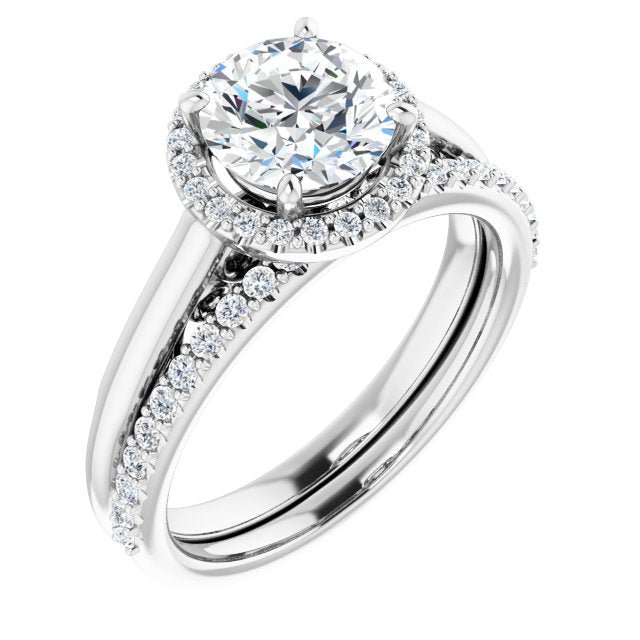 18K White Engagement Ring Mounting