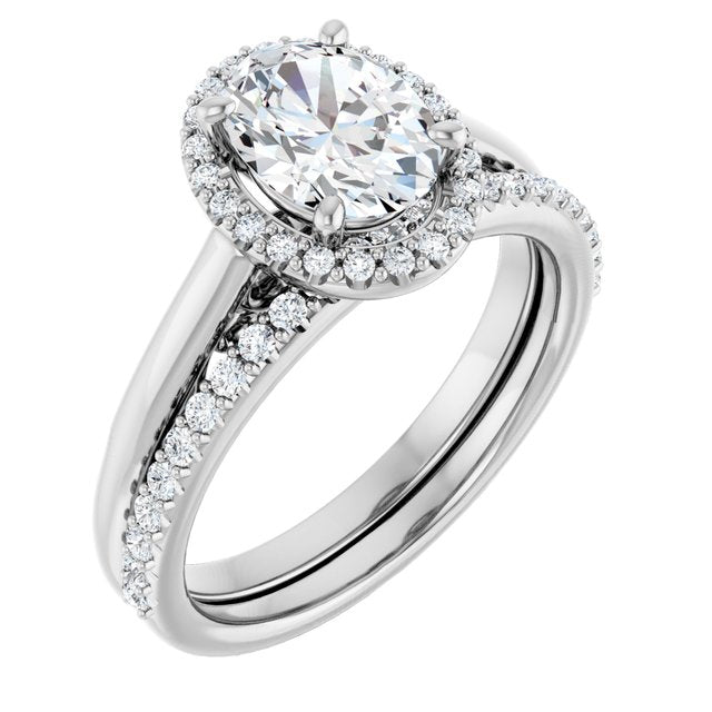 18K White Engagement Ring Mounting