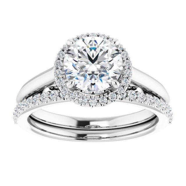 18K White Engagement Ring Mounting
