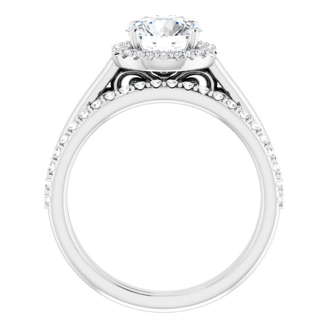 18K White Engagement Ring Mounting