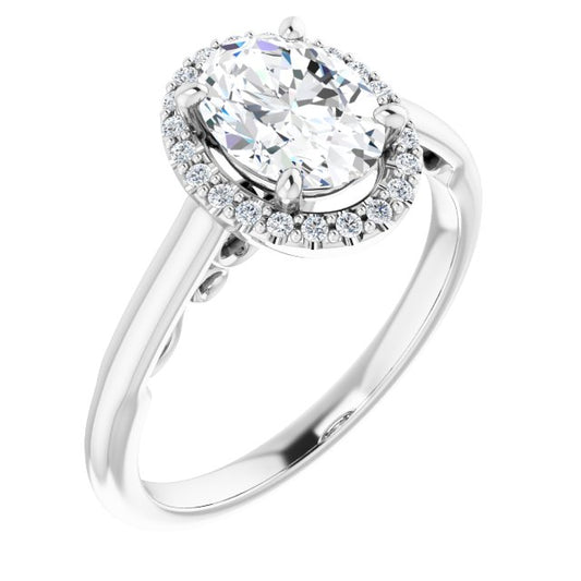 18K White Engagement Ring Mounting