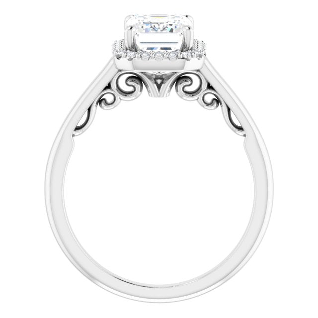 18K White Engagement Ring Mounting