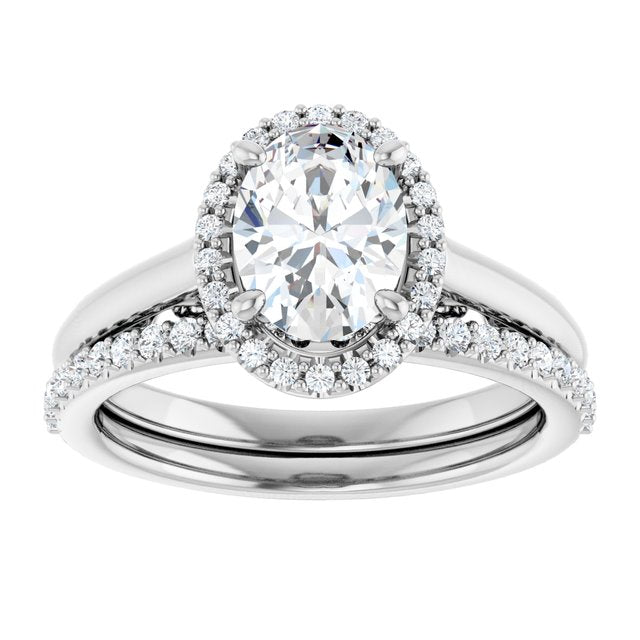 18K White Engagement Ring Mounting