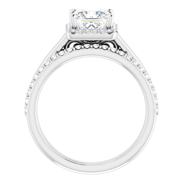 18K White Engagement Ring Mounting