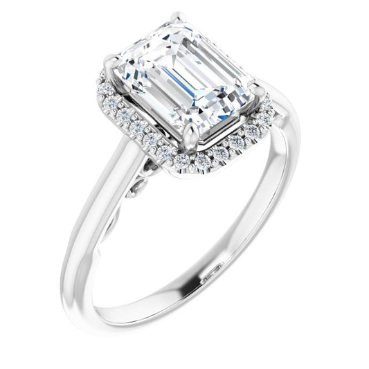 18K White Engagement Ring Mounting