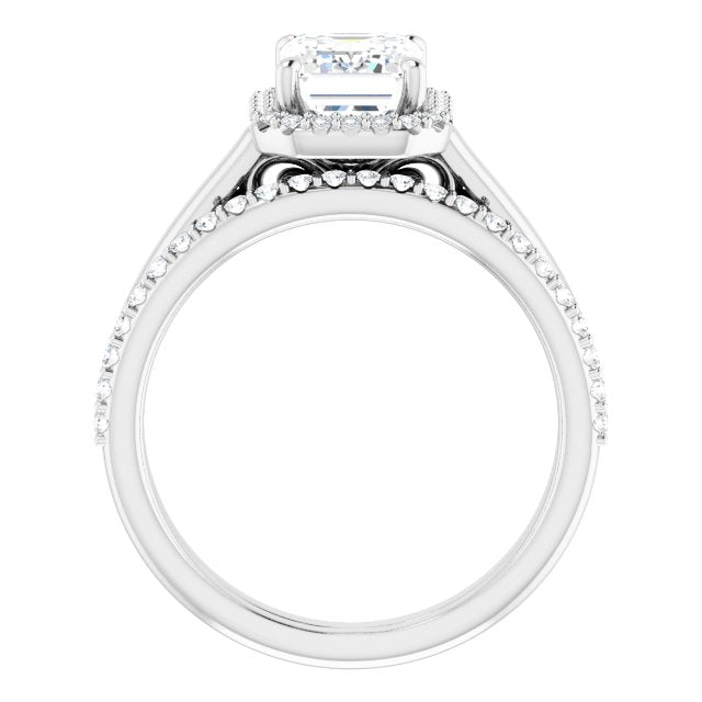 18K White Engagement Ring Mounting
