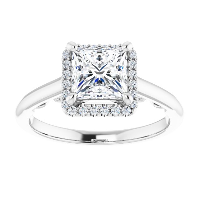 18K White Engagement Ring Mounting